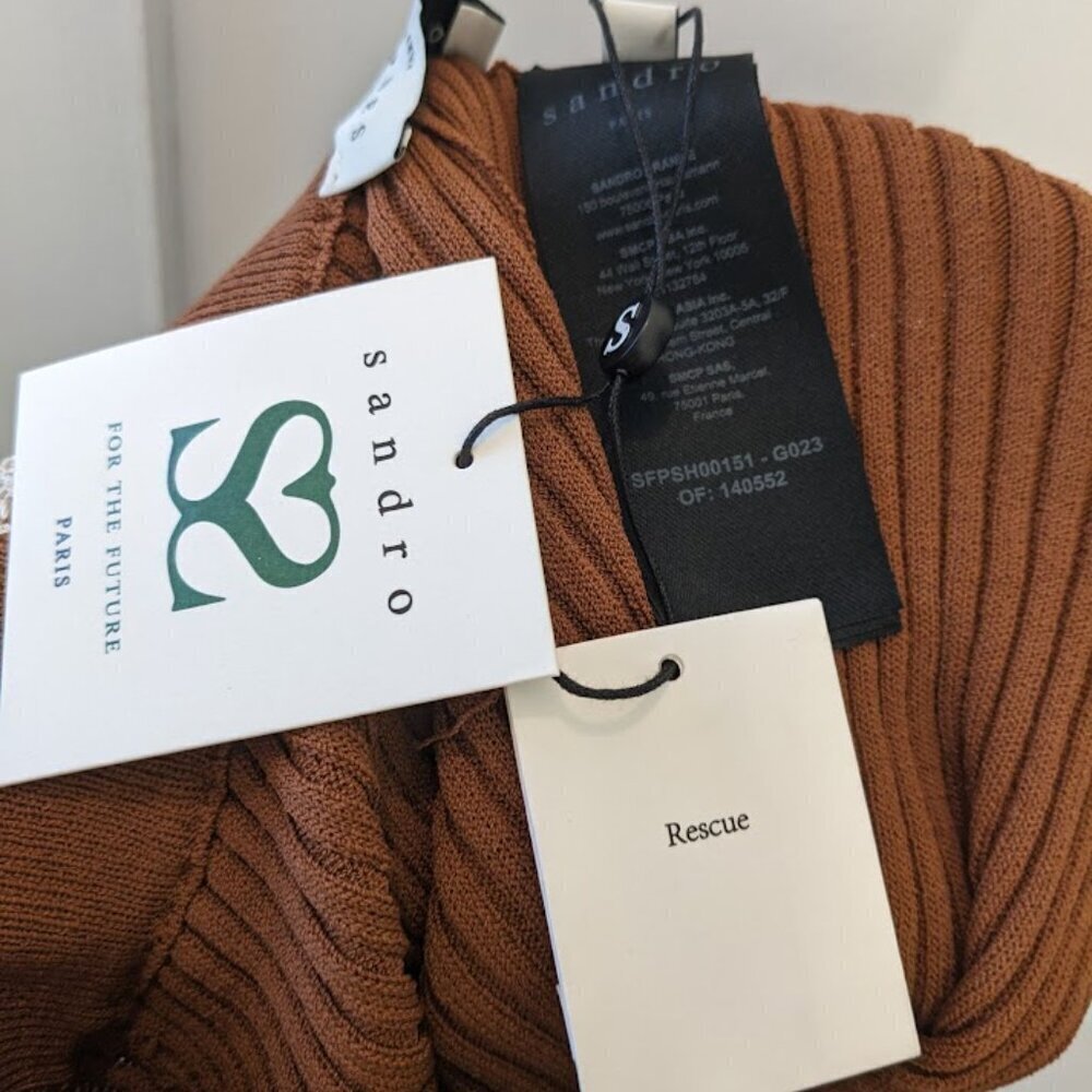 NWT SANDRO | Ribbed Knit Shorts - Picture 12 of 12